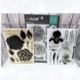 Hero Arts MARIGOLDS Iris Hydrangea Floral Flowers Rubber Stamps Hydrangea