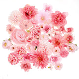 Faux Flower Heads, 40 Pcs Mini Pink Artificial Flower Heads Fake Peony Daisy ... Peony