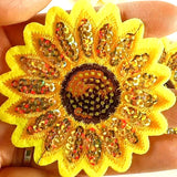 Sunflower Sequin Iron-On Patches 2 1/2 inch Sunflower