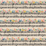LIMITED STOCK BRAMBLE Rifle Paper Music Notes in Cream Fabric by the Yard Flowering Plants