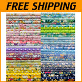 50 PCS 100% Cotton Fabric Squares for Quilting Beginners Flowering Plants