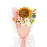 Crochet Flower Bouquet, Completed Handmade Knitted Flowers - Sunflower, Lily ... Sunflower