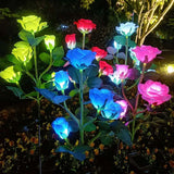 1-5 Pack Solar Power Rose Flower Lights Outdoor Garden Landscape Yard Lamp Decor Roses