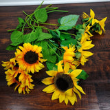Lot Of 8 Faux Artificial Sunflowers With Stems Summer Flowers Sunflower
