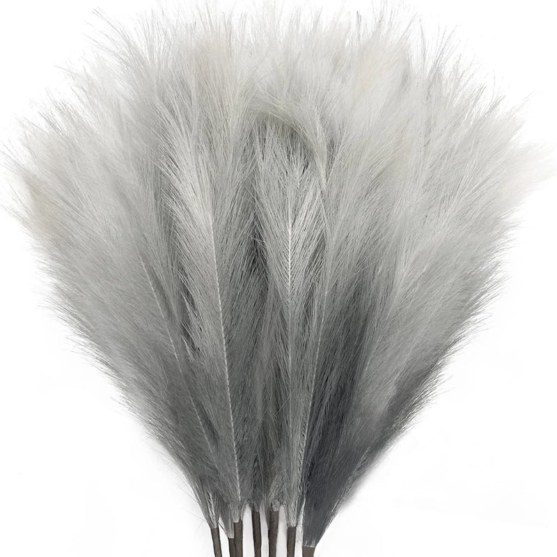 8Pcs 3FT Grey Colorful Faux Pampas Grass for Boho Decor, KALYLOC Non-Shedding... Pampas Grass