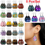 5 Pairs Set Animal Fashion Hook Dangle TearDrop Earrings Women Jewelry Sunflower