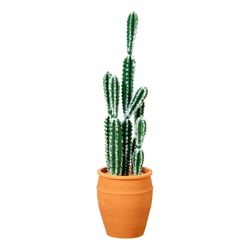 Nearly Natural 41" Artificial Cactus in Terracotta Planter in Green Green Plant