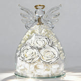Beferr Preserved Rose Angel Keepsake | Christmas Birthday Gift for Women Mom Dried Flower