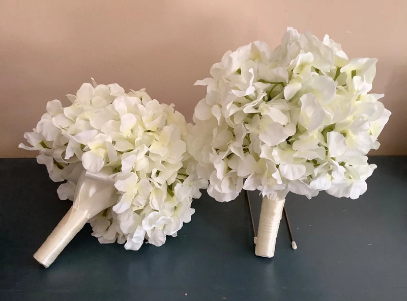 cream ivory hydrangea wedding bouquets set of 2 Hydrangea