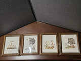 4 Vintage Dried Flower Pictures  Hildegard Vogel Made in GDR Zipfelhaus... Dried Flower
