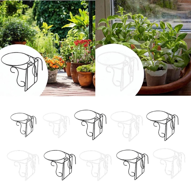 Railing Flower Pot Holder Potted Display Rack Versatile Yard Garden Decoration Garden Plants