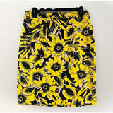 J. Crew WomenÕs Skirt Size 4 Canvas Yellow Sunflower Pencil Zip Back Career Sunflower