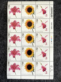 (2023) 1st class UK GB Stamps MNH Block Sheet LILY SUNFLOWER FUCHSIA Flowers Sunflower