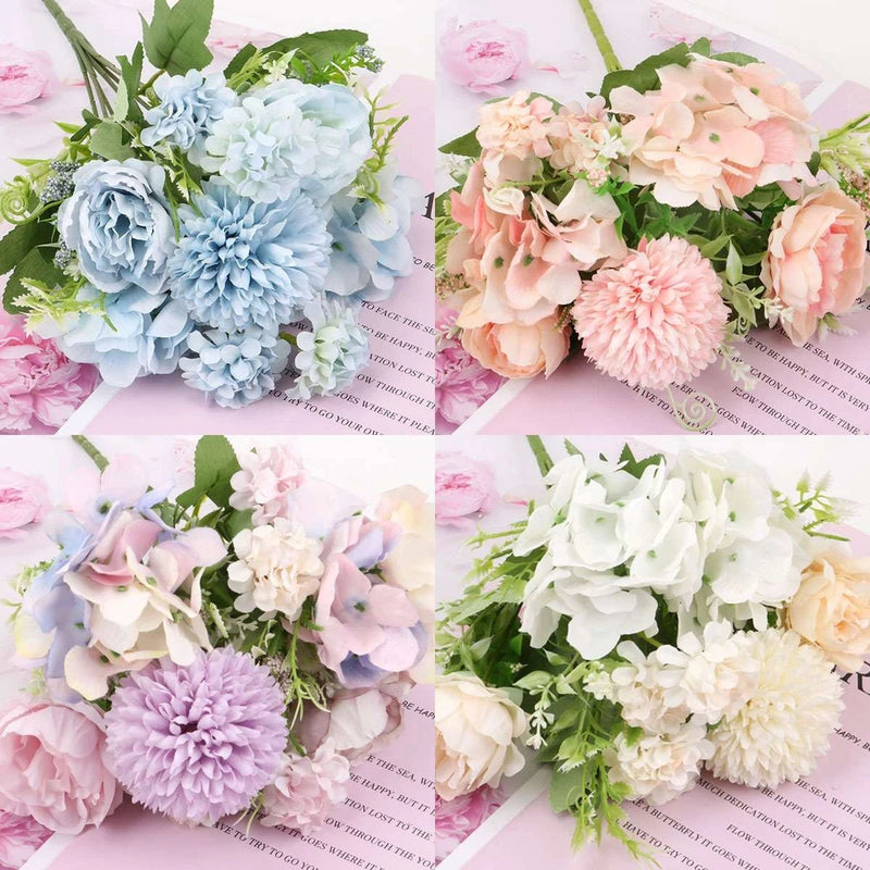 7 Heads Artificial Hydrangea Flower Silk Bouquet Party Bundle Wedding Home Decor Hydrangea