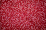 WHITE FLORAL SPRAYS ON DEEP RED BY VIRGINIA ROBERTSON - 100% COTTON FABRIC Flowering Plants