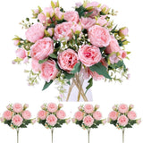 4 Bouquet Artificial Peony 36 Heads Fake Silk Flowers Home Wedding Party Decor Peony