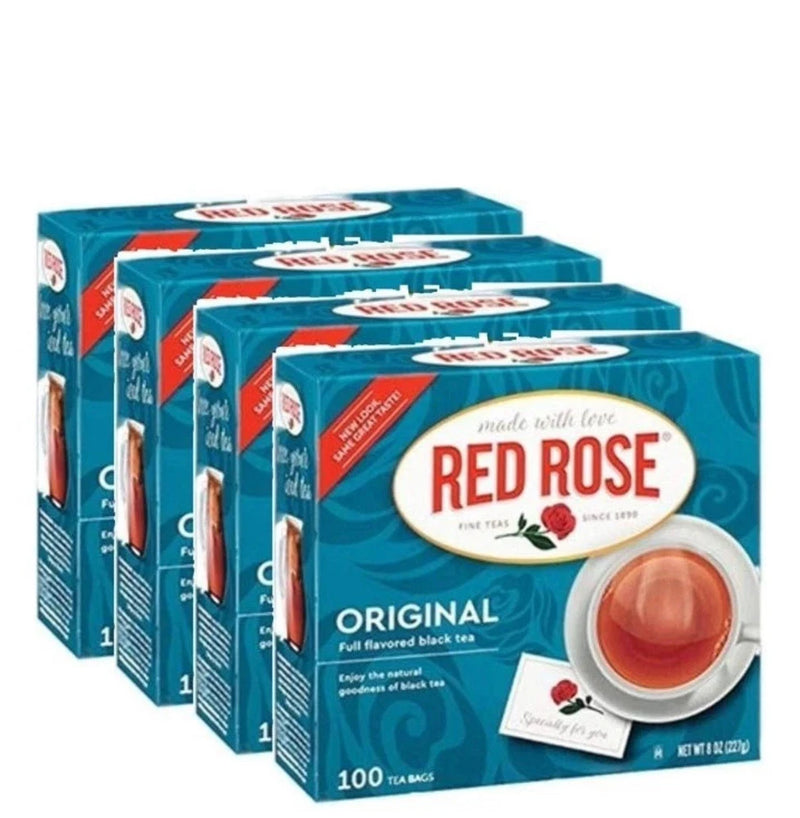 (4 pack) Red Rose Original Black Tea, 100 Ct,New Roses