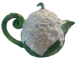 VTG 1990 OCI Omnibus for Fitz & Floyd White Hydrangea Tea Pot 38Oz EUC Hydrangea