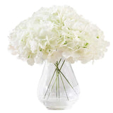 Hydrangea Silk Flower White 10 Heads Artificial Hydrangea Silk Flowers Head f... Hydrangea