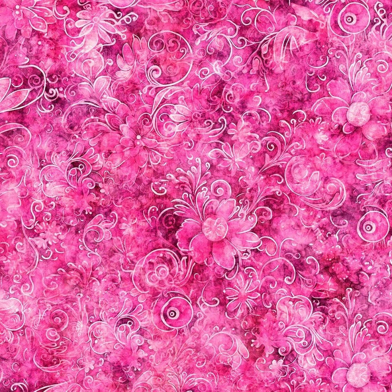 45" Queens Garden Quilting Fabric #25 Flowering Plants