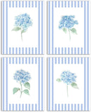 Blue Hydrangea Floral Botanical Wall Art Decor, Flower Room Decor, Rustic Blue S Hydrangea