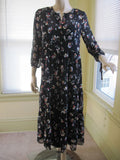 NWT Madewell Carnation Toss Black Floral Sheer Midi Dress with Slip $158 Sz S Carnation