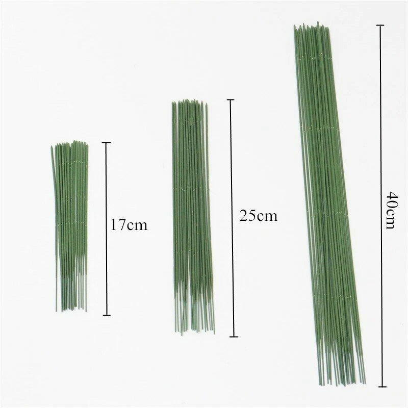 50pcs 17/25/40cm Plastic Plants Artificial Stem Arrangement  NEW Green Plant
