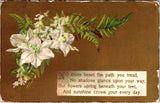White Lilies Gold Ink Embossed Rare Edwardian Floral Postcard c1910 Lily