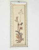 Vintage Pressed Flower Framed Art East Germany 7.5Óx2.75Ó Cottage Core Signed Dried Flower