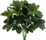 GTIDEA Artificial Shrubs Plants Fake Silk Schefflera Bushes Real Touch Faux Gree Green Plant