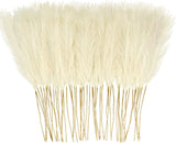 50PCS Faux Pampas Grass, 21.6" Short Artificial Pompous Grass 50 PCS, Beige Pampas Grass