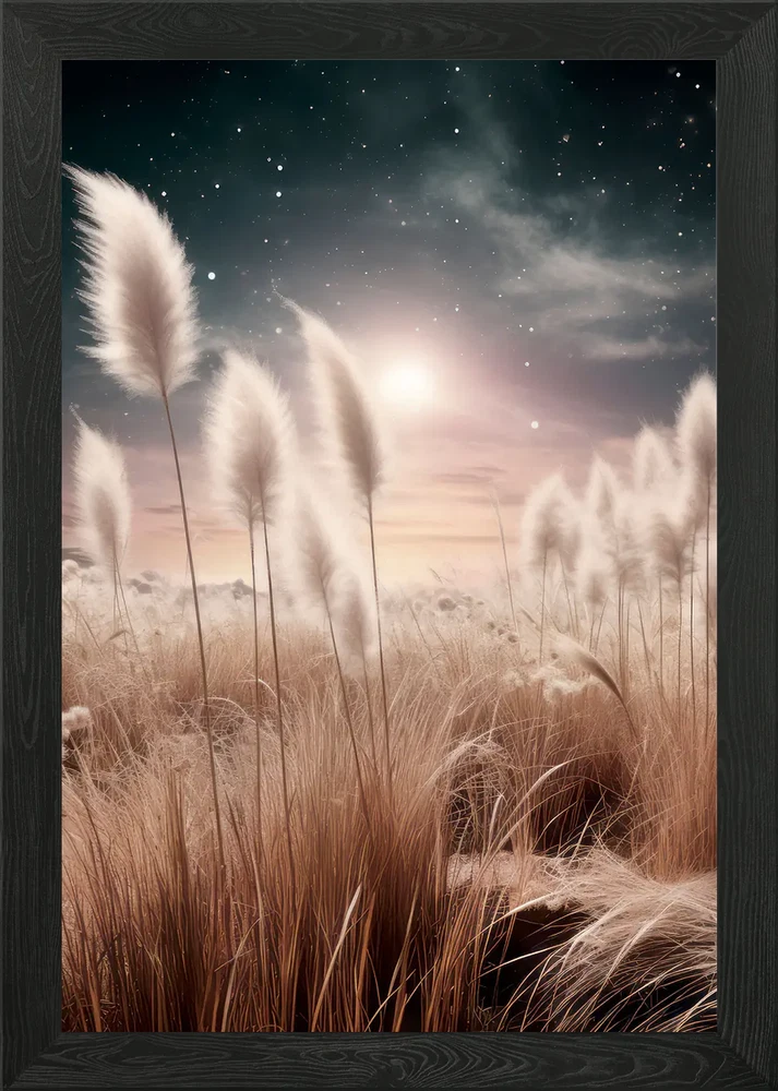 Pampas grass illusion Framed Wall Art Poster Canvas Print Picture Pampas Grass