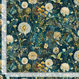 Forest Whisper Fabric | Midnight Wild Floral Blue | Timeless Treasures YARD Flowering Plants