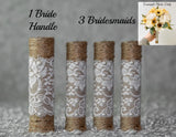 4pc Twine Burlap Lace Wedding Bouquet Holder Bride DIY For Silk Sola Flowers Bouquet