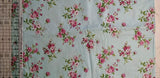 REMNANT Blue Pink Floral Pindot Waverly Inspirations Cotton Fabric 12"x22" Flowering Plants