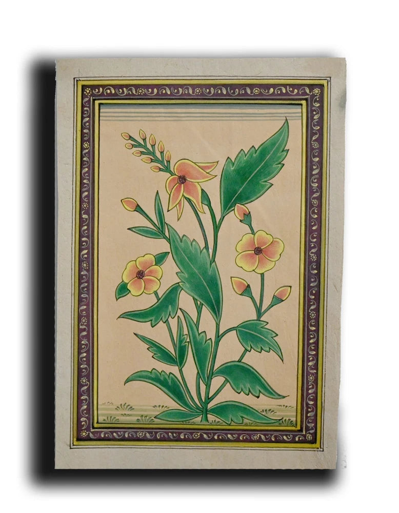 Tiny Lily  Flower Handmade Miniature Floral Painting 7.6 x 5.4 in "PN7695" Lily