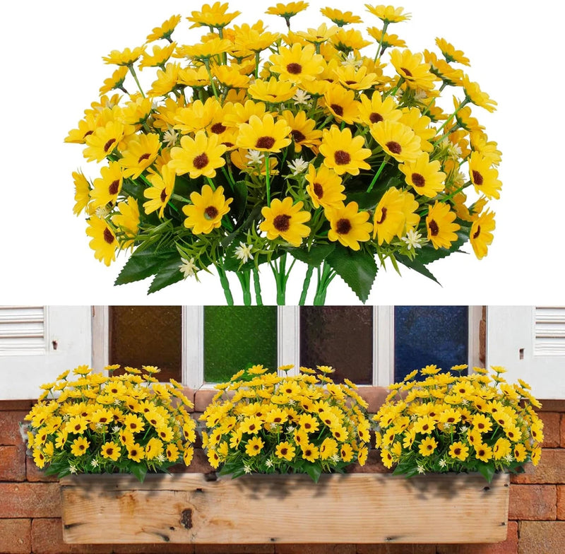 8Bundles Sunflowers Artificial Flowers Fake Mums Flowers Outdoor UV Resistant... Sunflower