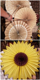 Wedding Hanging Decorations Sunflower and Lace Print Fans Sunflower