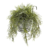 Nearly Natural 10" Tillandsia Moss Artificial Plant in Hanging Metal Pail Green Plant