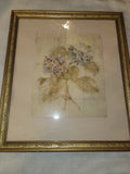 Hydrangea Pairs Floral Art Print by Cheri Blum Antiqued Gold Frame(READ FOR SIZE Hydrangea