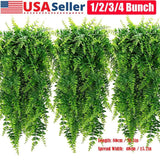 1/2/4Bunches Artificial Fake Ferns Green Leaves Vine Hanging Garland Plant Decor Green Plant