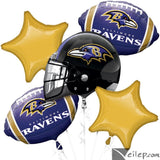 Anagram Baltimore Ravens Team Football Bouquet 5pc Foil Balloon Pack, Purple ... Bouquet