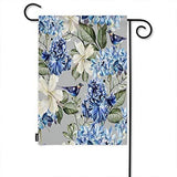Floral Garden Flag Spring Plant Flowers Hydrangea Hibiscus 12.5 x 18 Inch Green Hydrangea