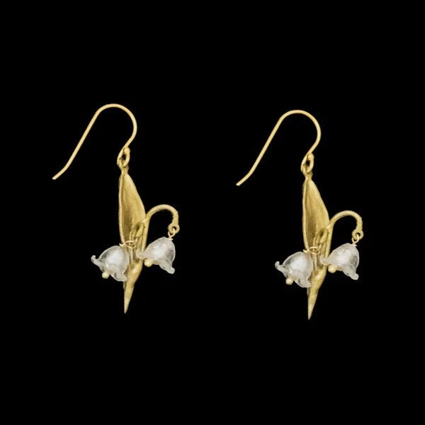 MICHAEL MICHAUD LILY OF THE VALLEY 2 FLOWER WIRE  EARRINGS 3866 Lily
