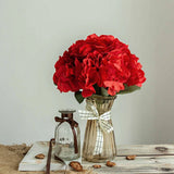 Red 5 Silk Hydrangea Bushes Wedding Flowers Bouquets Party Centerpieces SALE Hydrangea