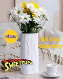White Ceramic Vase Modern Deco Large for Pampas Grass Bouquet 9Ó Tall 50 fl oz Pampas Grass