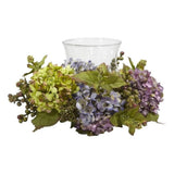 Nearly Natural Mixed Hydrangea Candelabrum Silk Arrangement in Multi-Color Hydrangea