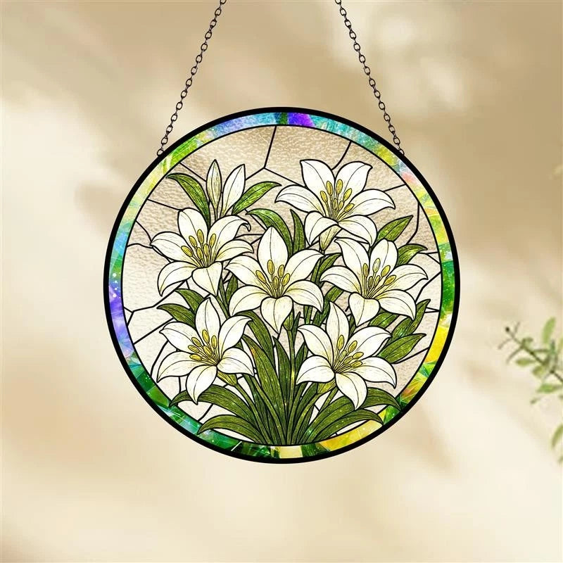 Lily Flowers Suncatcher,Home Decor,Unique Botanical Art,Artistic Lily,Mother Day Lily