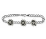 Sunflower Bracelet Jewelry Sterling Silver Handmade Flower Bracelet SF5-BR Sunflower