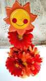 Decorative Fun Sunshine and Flowers Craft Flower Pot Hand made 12.5" Great Gift Sunflower